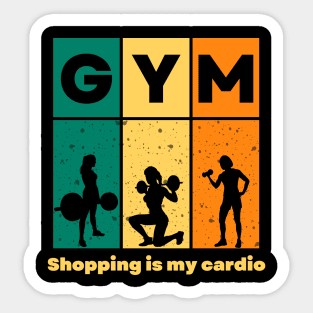 Gym And Shopping T-shirt Sticker